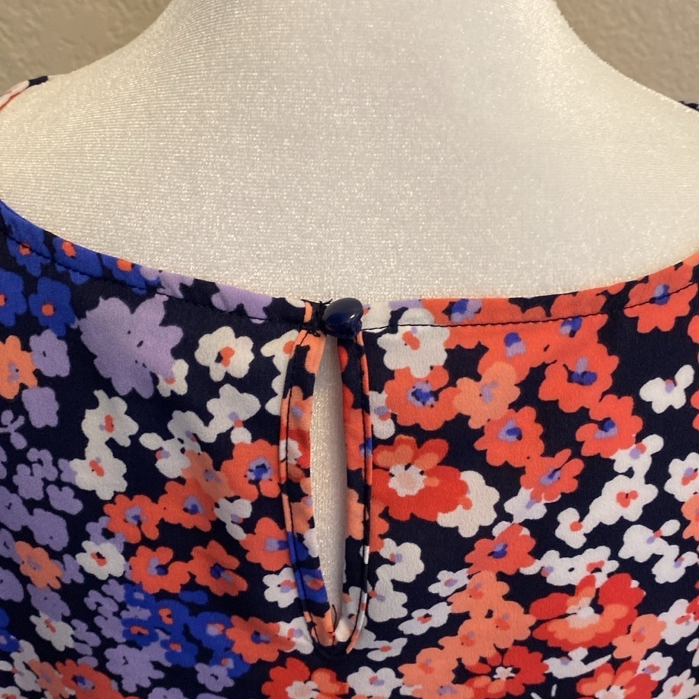 Juicy Couture Colorful Floral Ruffled Flutter Sleeve Blouse. Sz L. - Picture 10 of 16